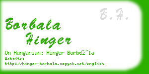 borbala hinger business card